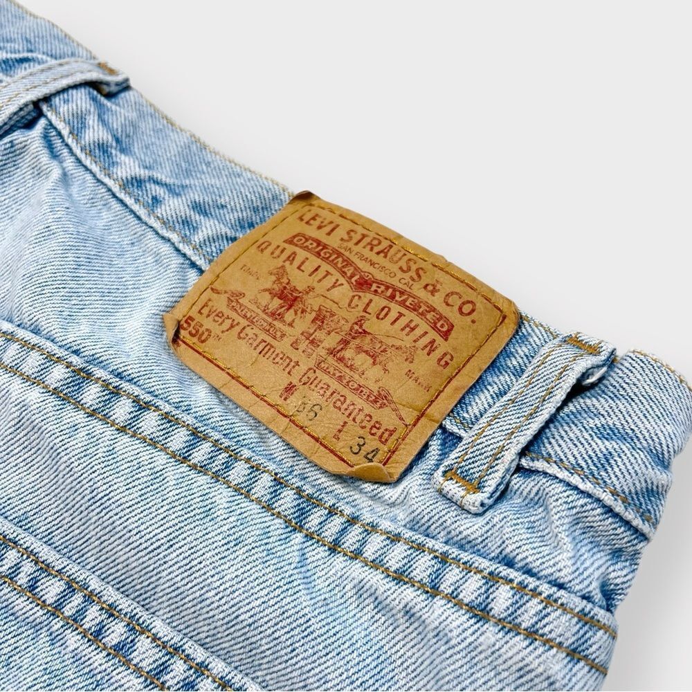 Vtg Y2K Levi's 550 Relaxed Fit Thrashed Jeans, 501 Loose Baggy Worn, 34 x 33 - Picture 7 of 9